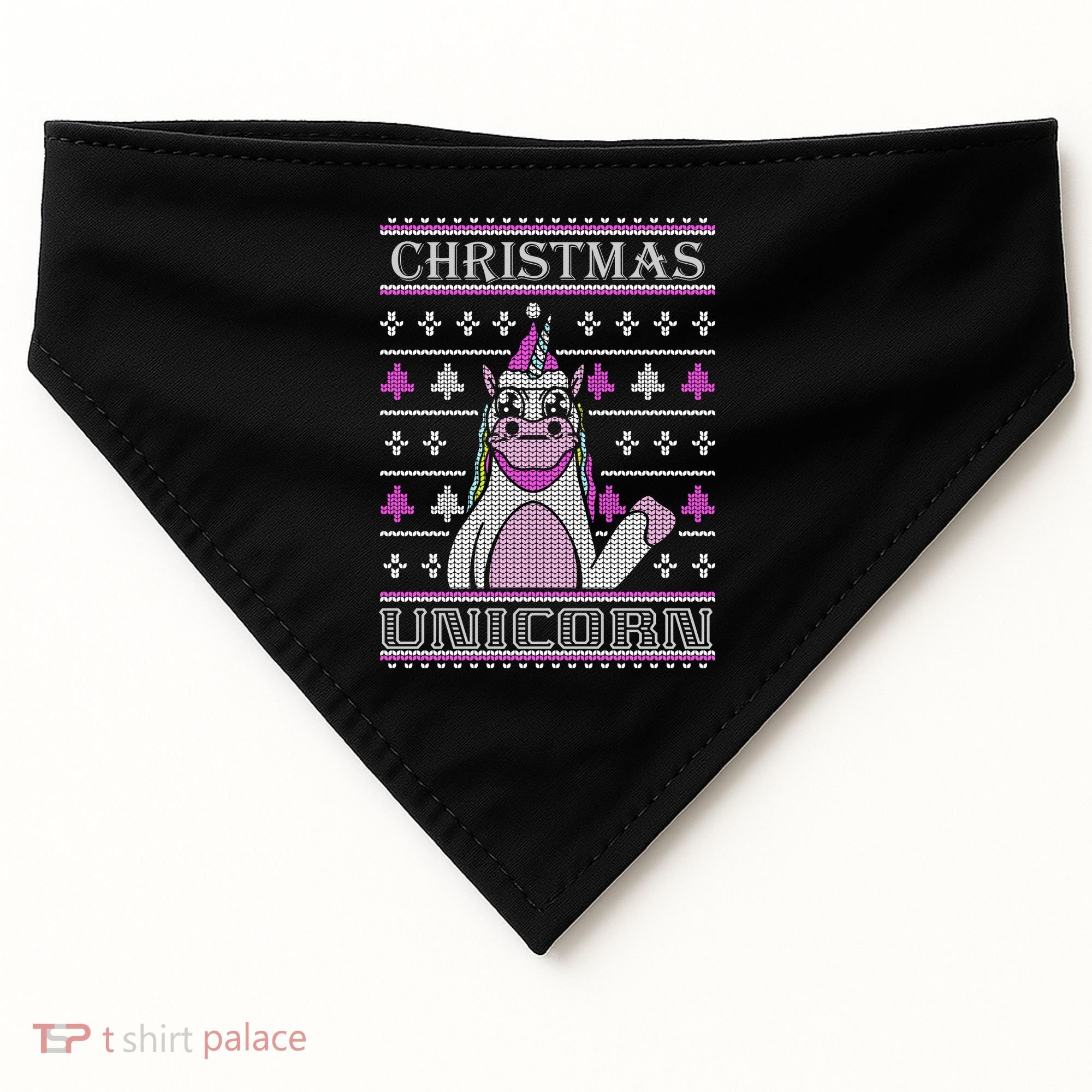 Christmas Unicorn Ugly Sweater USA-Made Doggie Bandana