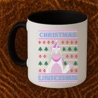 Christmas Unicorn Ugly Sweater Coffee Mug thumb 2