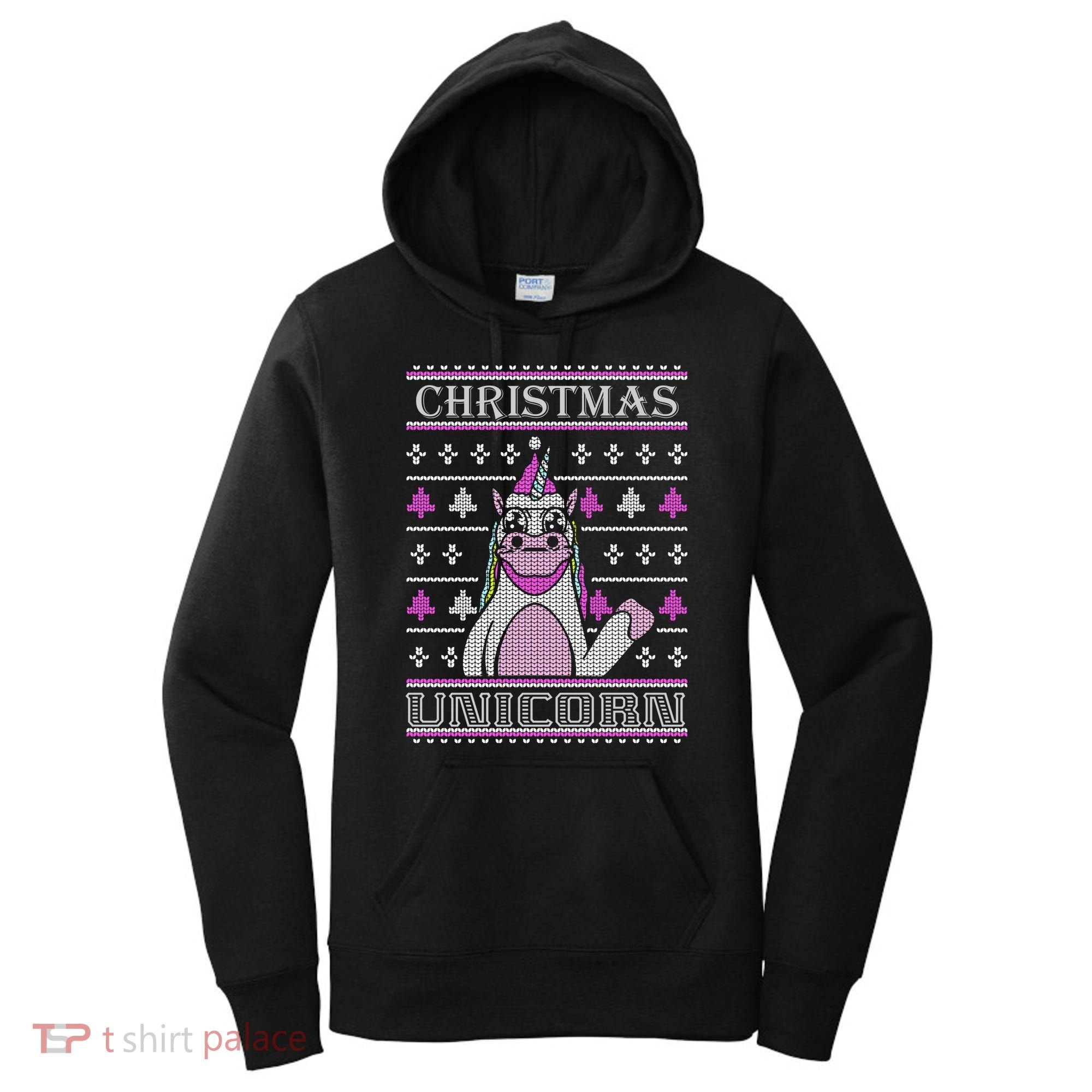 Christmas Unicorn Ugly Sweater Women's Hoodie