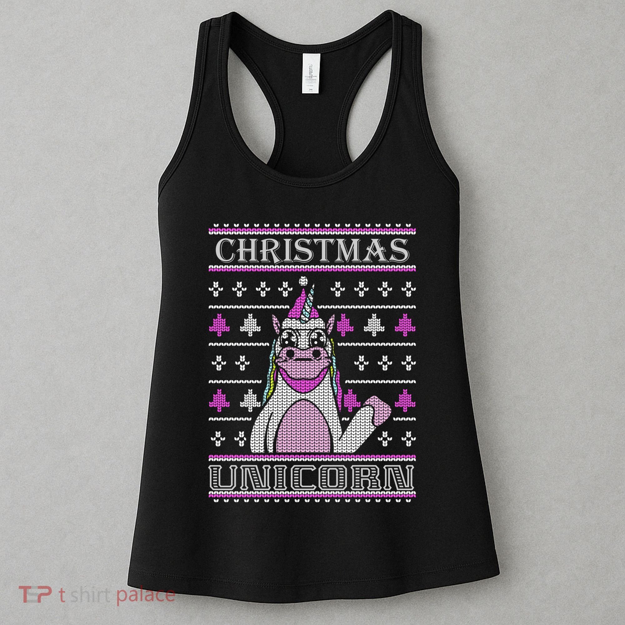 Christmas Unicorn Ugly Sweater Women's Tank Top