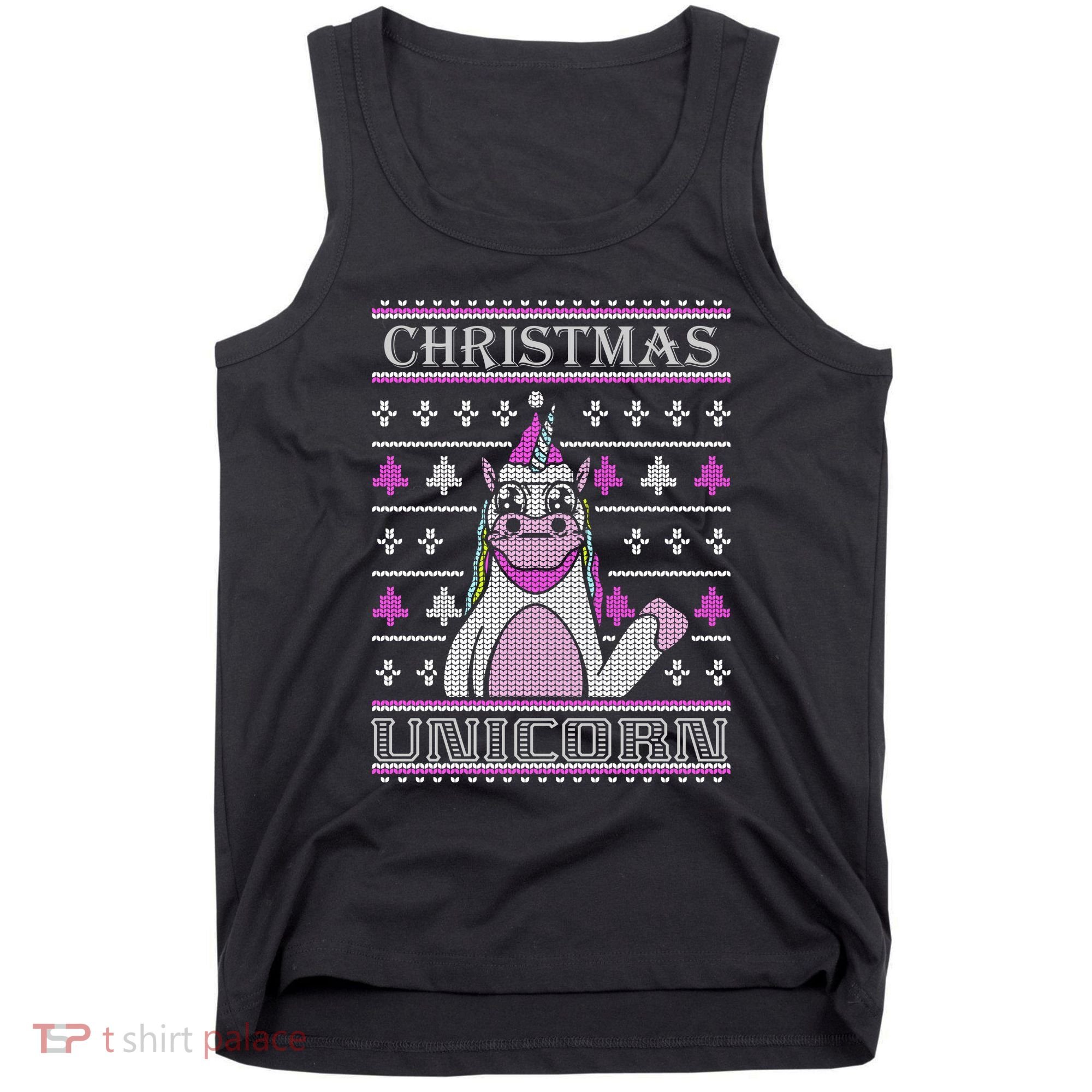 Christmas Unicorn Ugly Sweater Tank Top