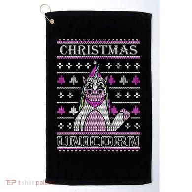 Christmas Unicorn Ugly Sweater Golf Towel