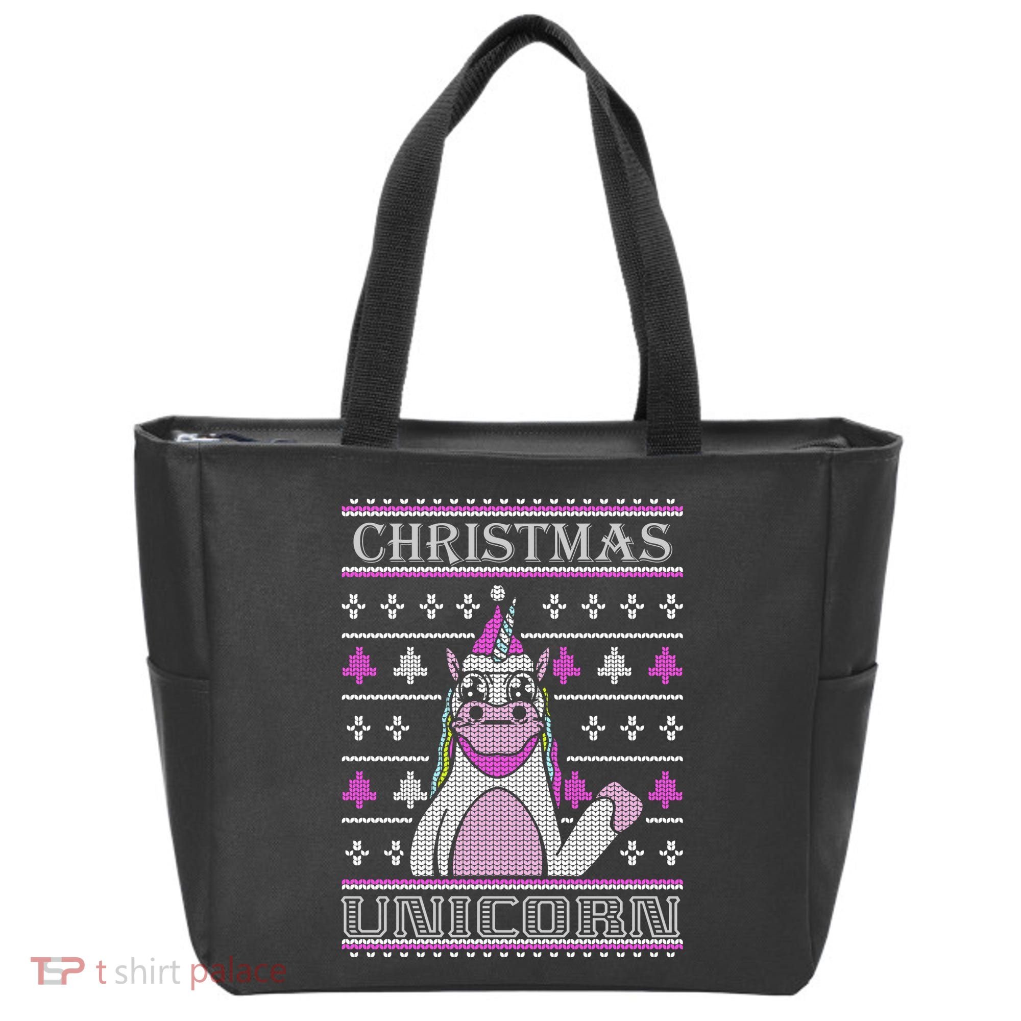 Christmas Unicorn Ugly Sweater Tote Bag