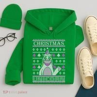 Christmas Unicorn Ugly Sweater Hoodie thumb 4