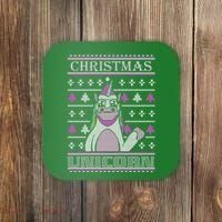 Christmas Unicorn Ugly Sweater Coaster thumb 0