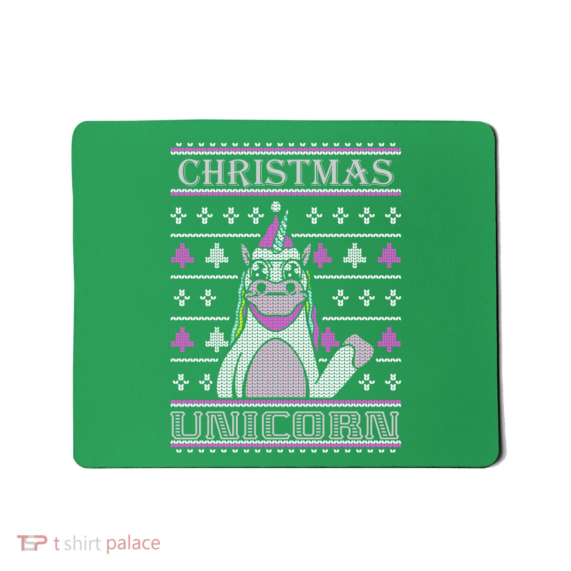 Christmas Unicorn Ugly Sweater Mousepad