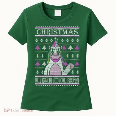 Christmas Unicorn Ugly Sweater Women's T-Shirt