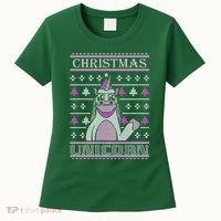 Christmas Unicorn Ugly Sweater Women's T-Shirt thumb 0