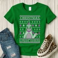 Christmas Unicorn Ugly Sweater Women's T-Shirt thumb 3