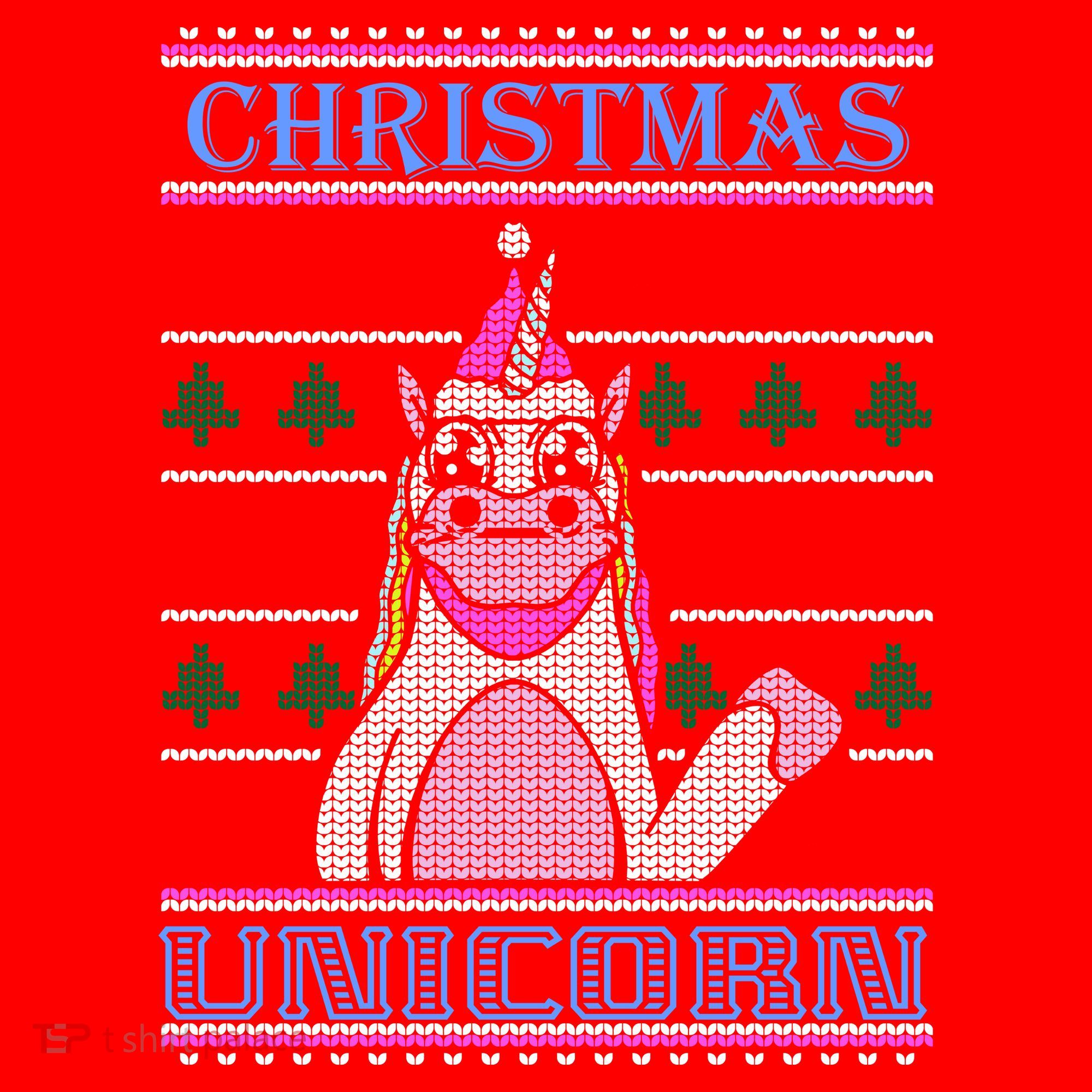 Christmas Unicorn Ugly Sweater Santa Hat