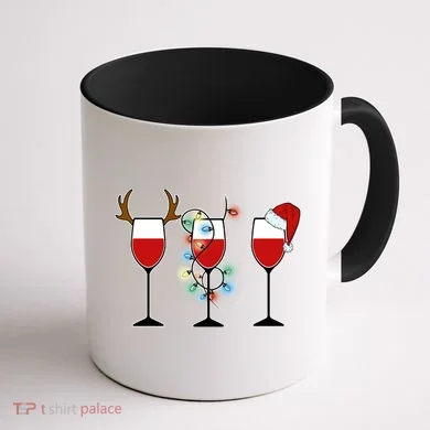 Christmas Wine Party Coffee Mug back