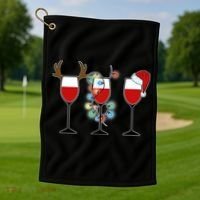 Christmas Wine Party Golf Towel thumb 1
