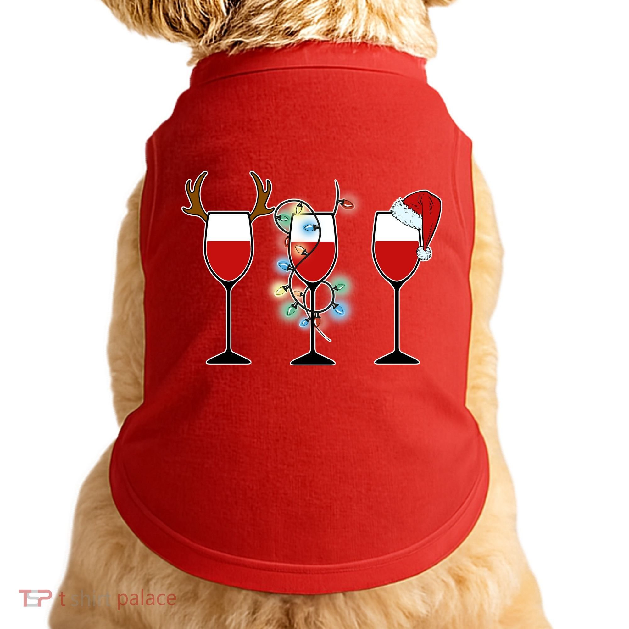 Christmas Wine Party Doggie Tank