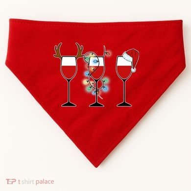 Christmas Wine Party USA-Made Doggie Bandana