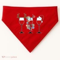 Christmas Wine Party USA-Made Doggie Bandana thumb 0