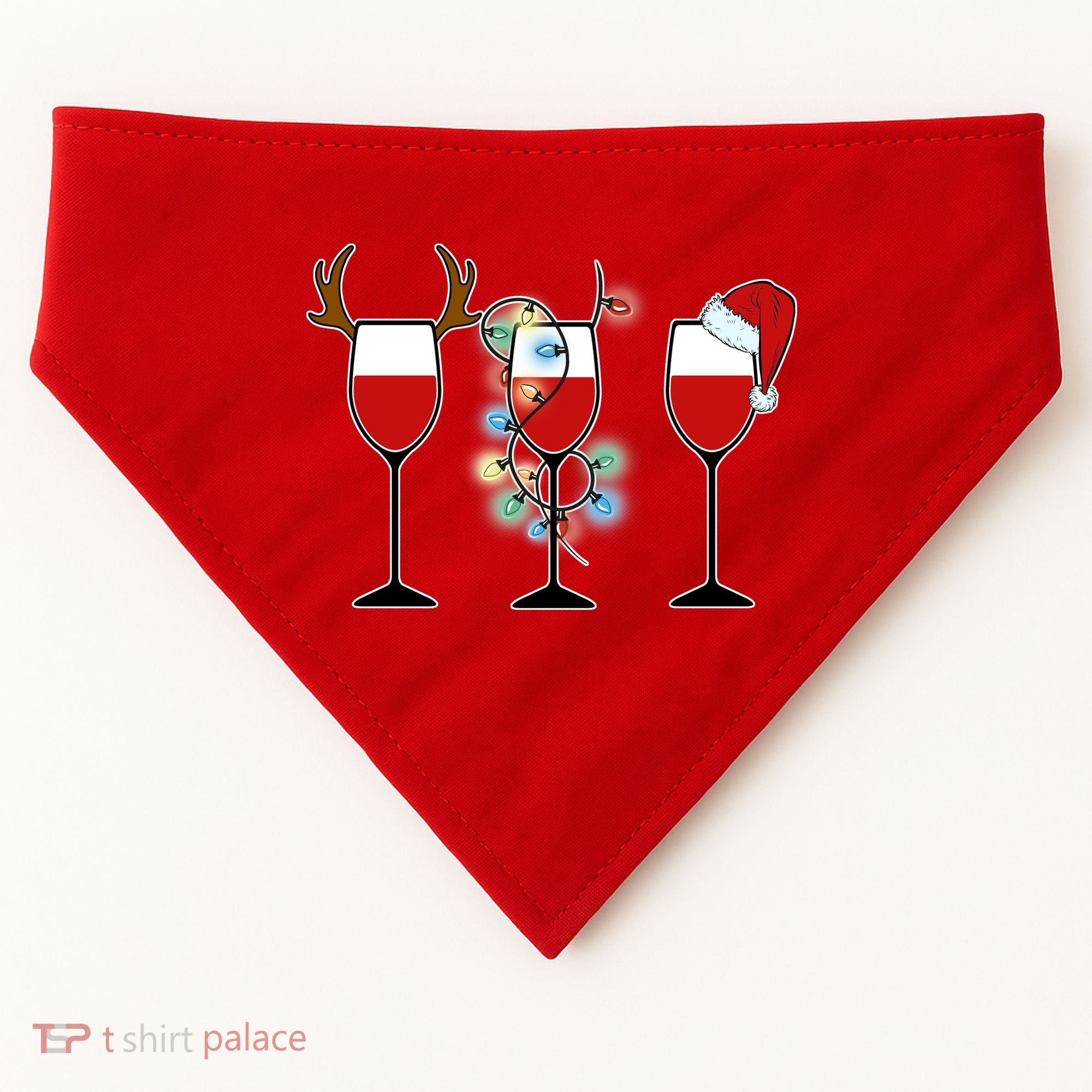 Christmas Wine Party USA-Made Doggie Bandana