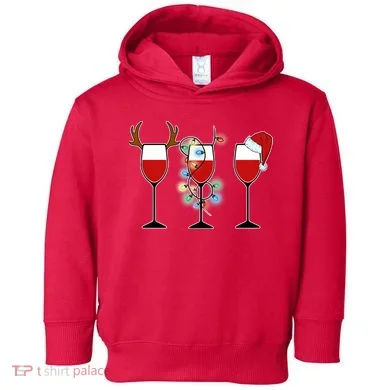 Christmas Wine Party Toddler Hoodie