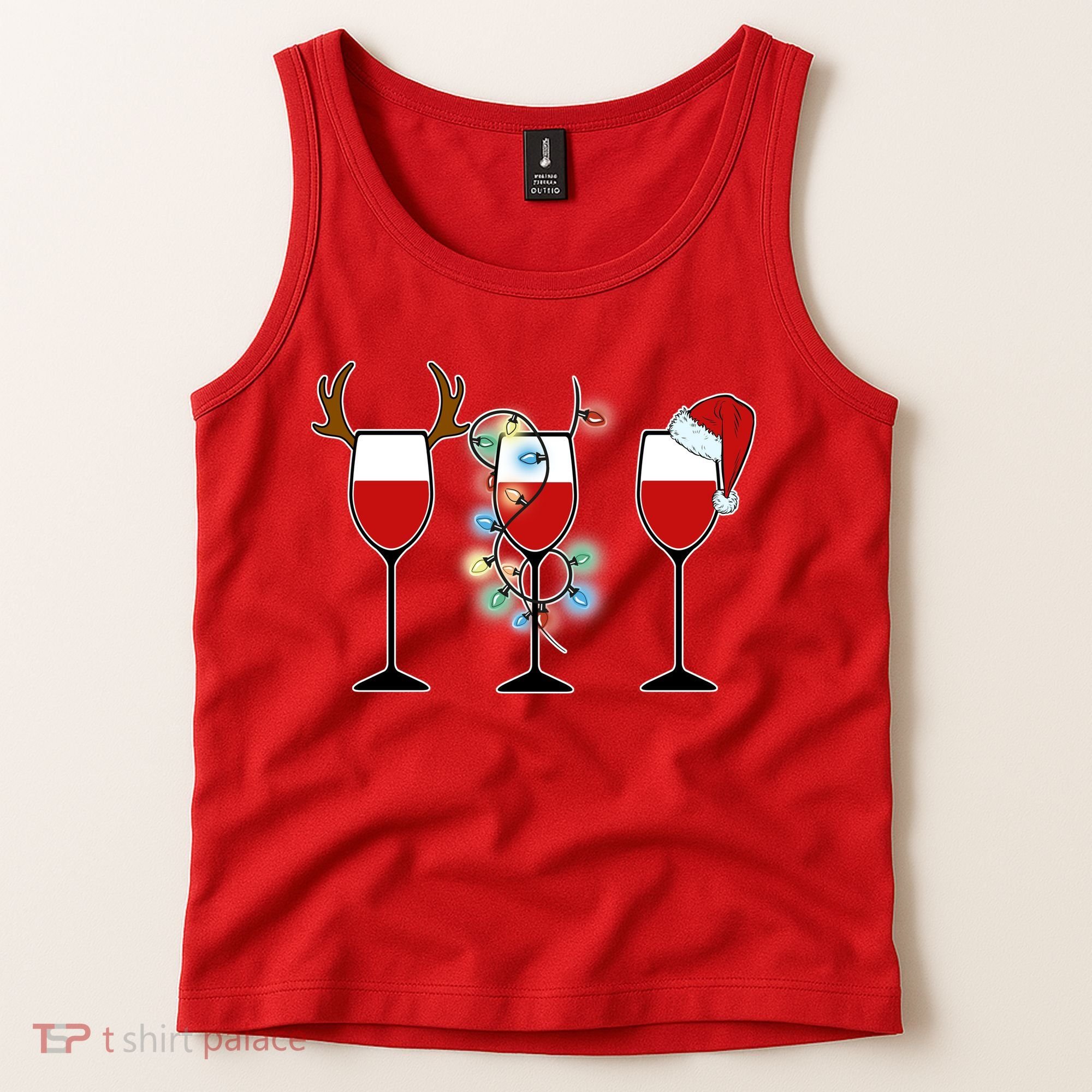 Christmas Wine Party Tank Top