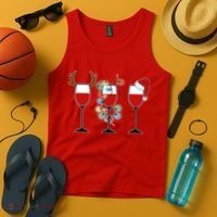 Christmas Wine Party Tank Top thumb 4