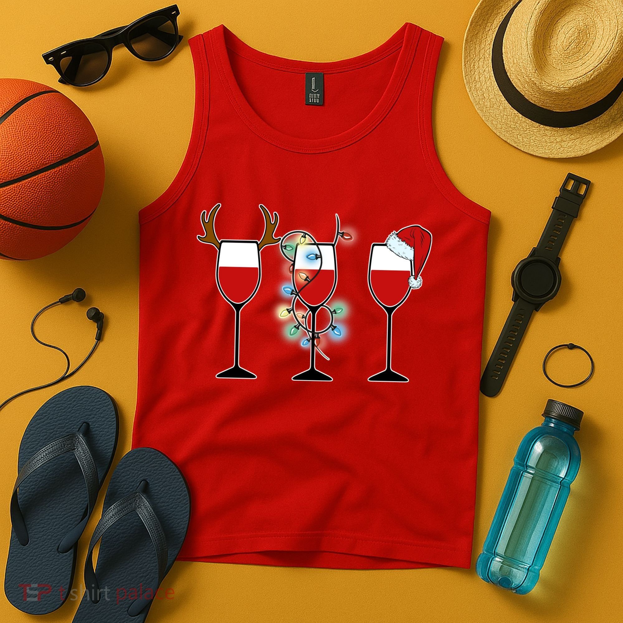 Christmas Wine Party Tank Top