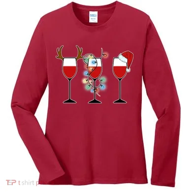 Christmas Wine Party Women's Long Sleeve Shirt