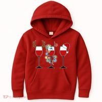 Christmas Wine Party Kids Hoodie thumb 0