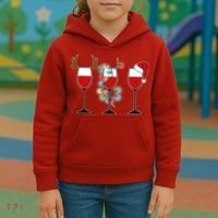 Christmas Wine Party Kids Hoodie thumb 3