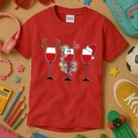 Christmas Wine Party Kids T-Shirt thumb 3