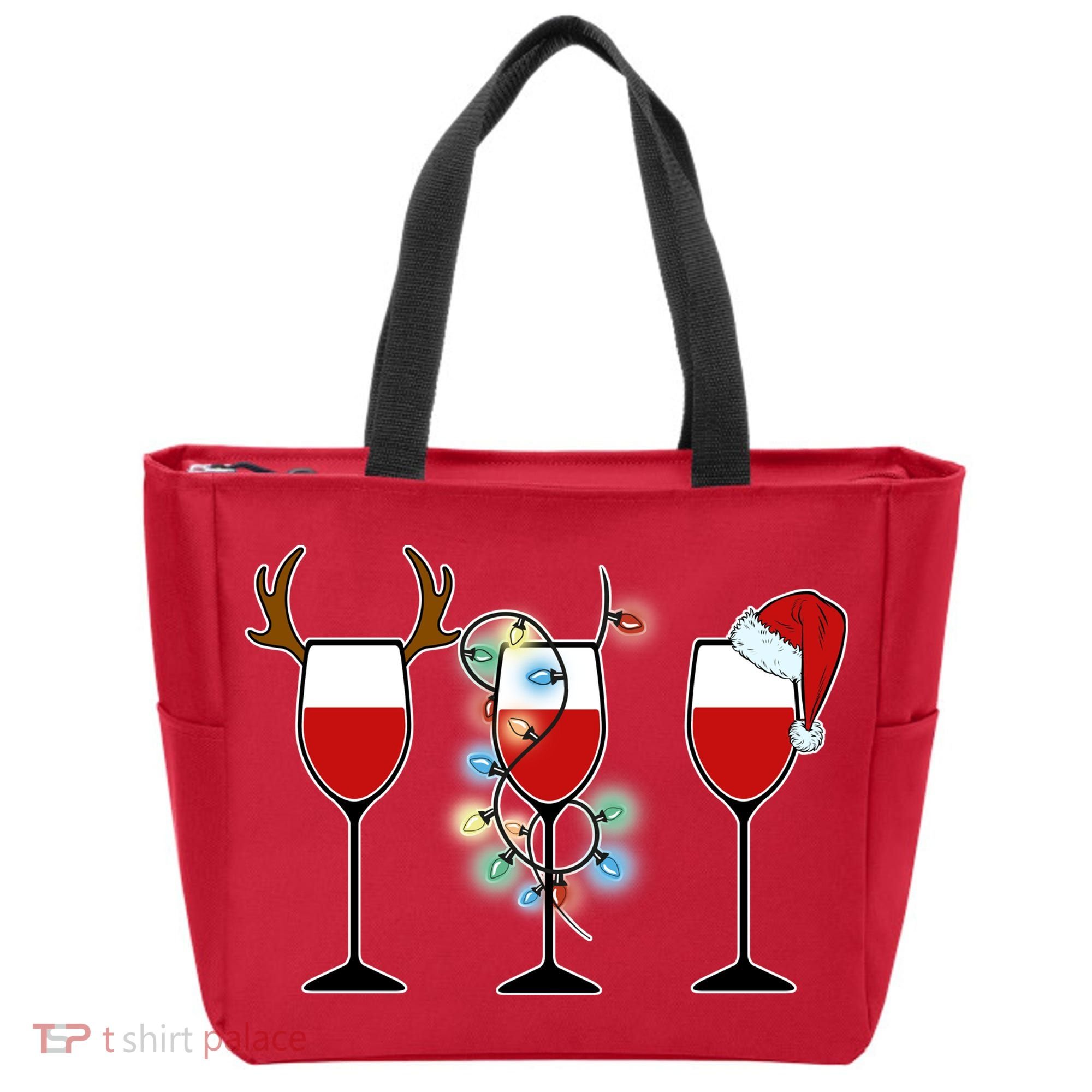 Christmas Wine Party Tote Bag