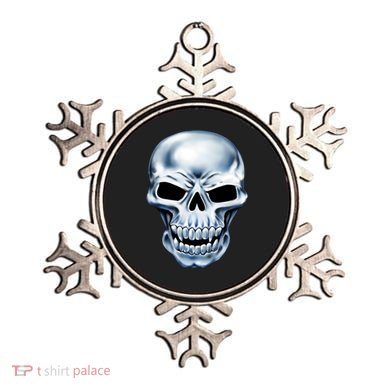 Chrome Skull Ornament