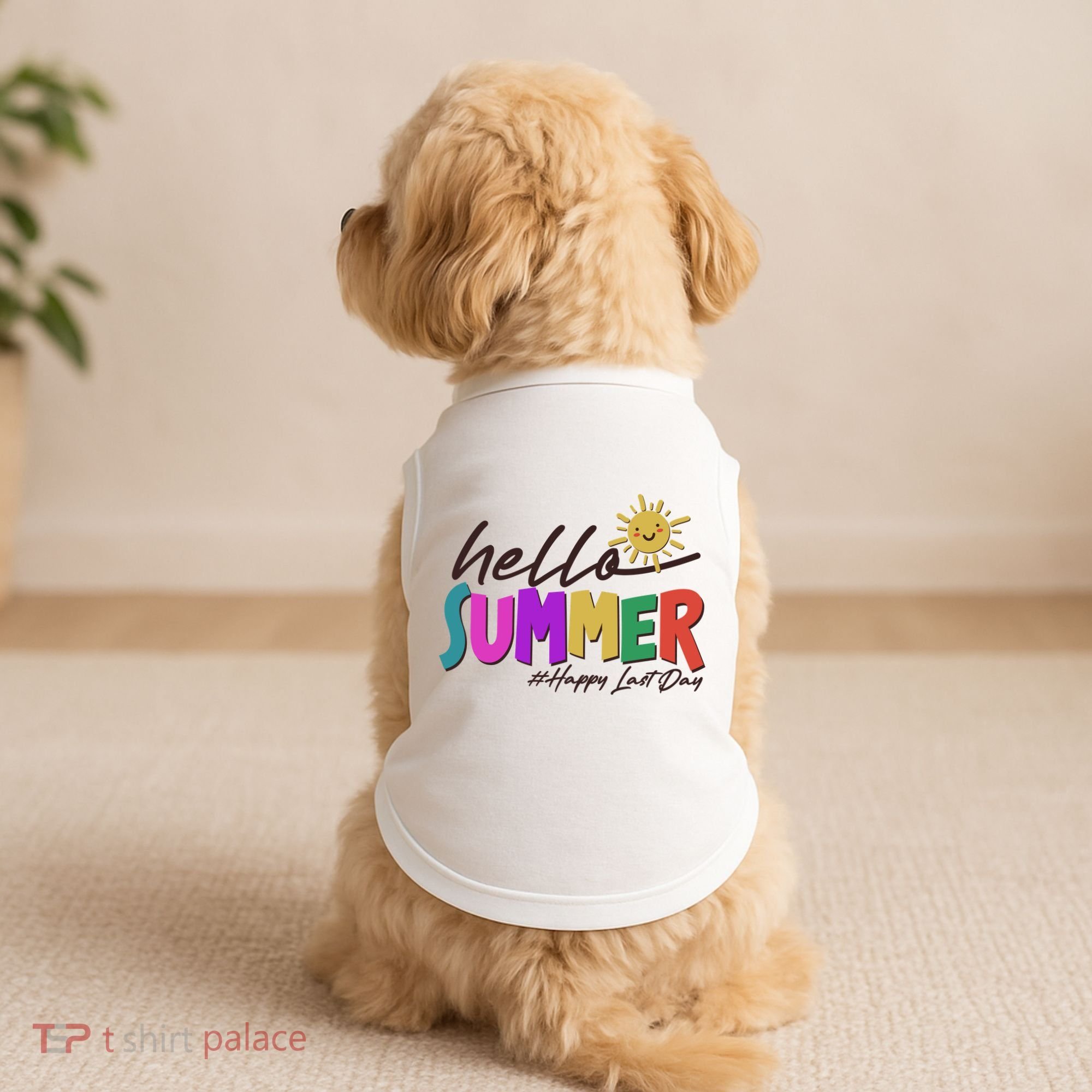 Cute Hello Summer #Happy Last Day Doggie Tank
