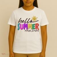 Cute Hello Summer #Happy Last Day T-Shirt thumb 4