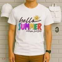 Cute Hello Summer #Happy Last Day T-Shirt thumb 6