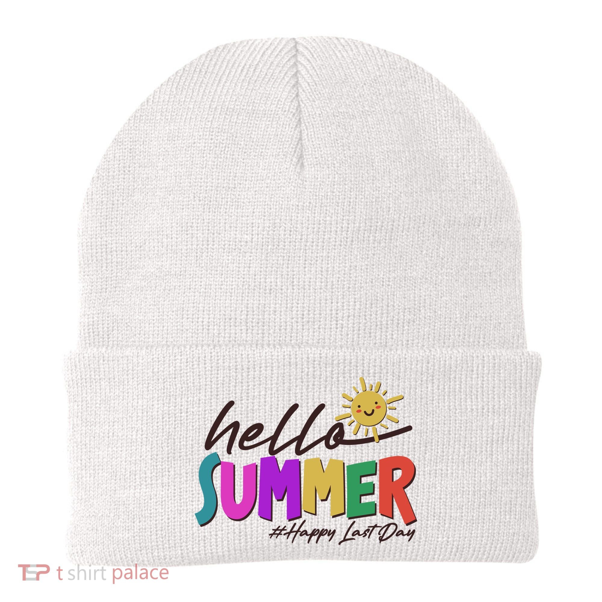 Cute Hello Summer #Happy Last Day Beanie