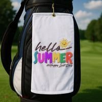 Cute Hello Summer #Happy Last Day Golf Towel thumb 2
