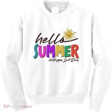 Cute Hello Summer #Happy Last Day Kids Sweatshirt