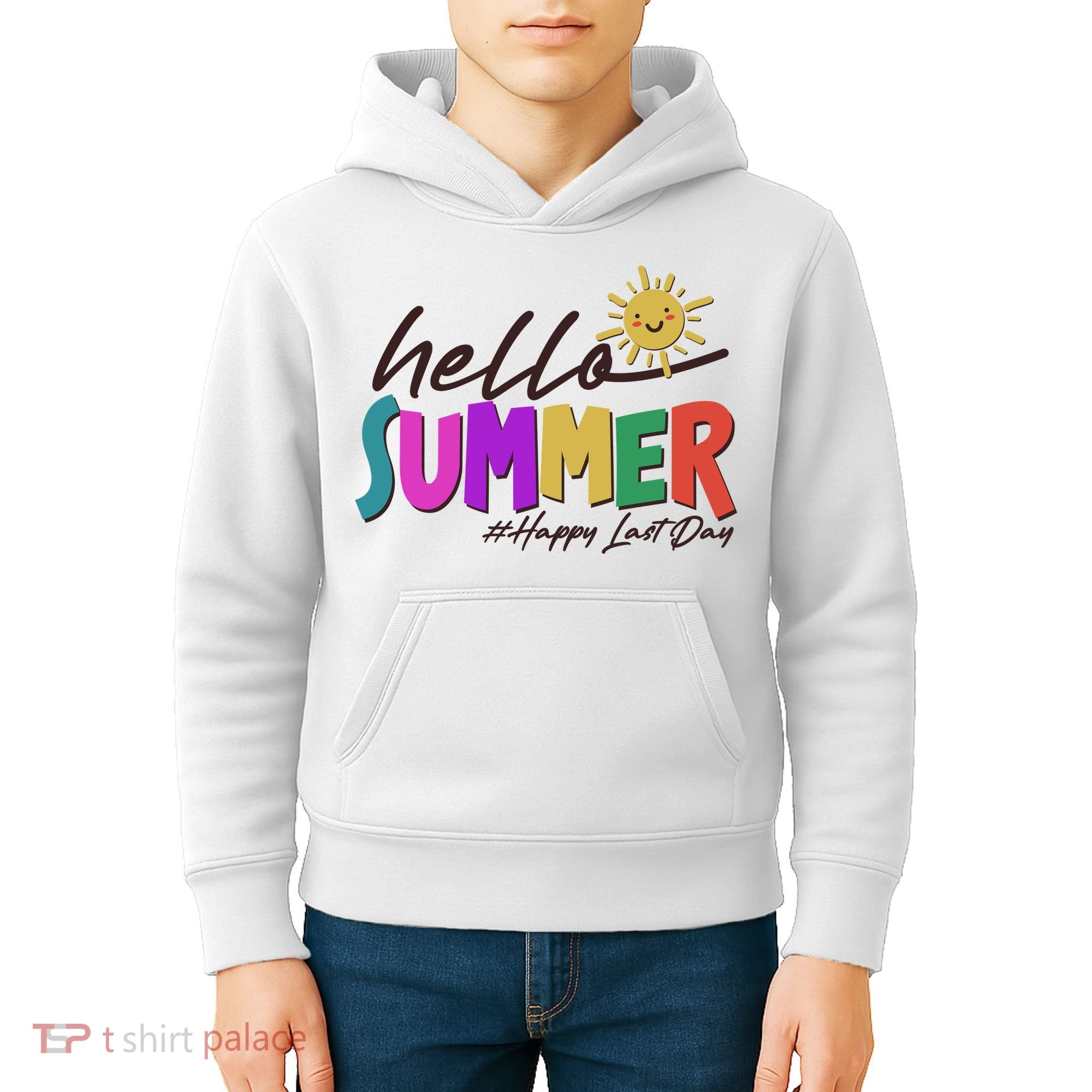 Cute Hello Summer #Happy Last Day Kids Hoodie