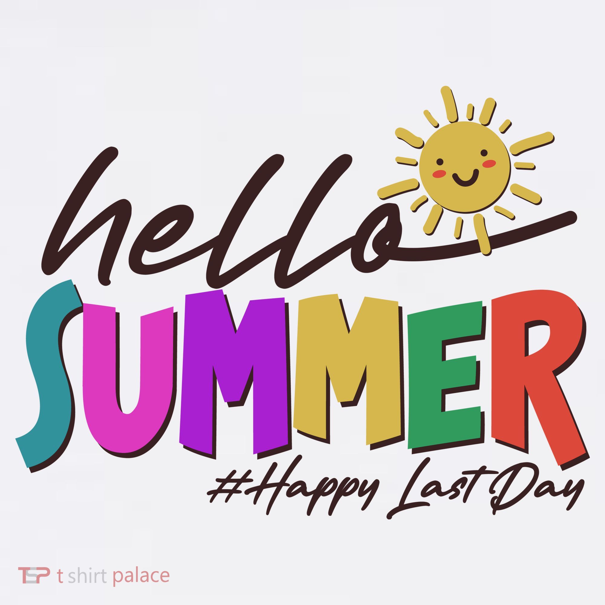Cute Hello Summer #Happy Last Day Kids Long Sleeve Shirt