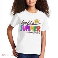 Cute Hello Summer #Happy Last Day Kids T-Shirt thumb 2