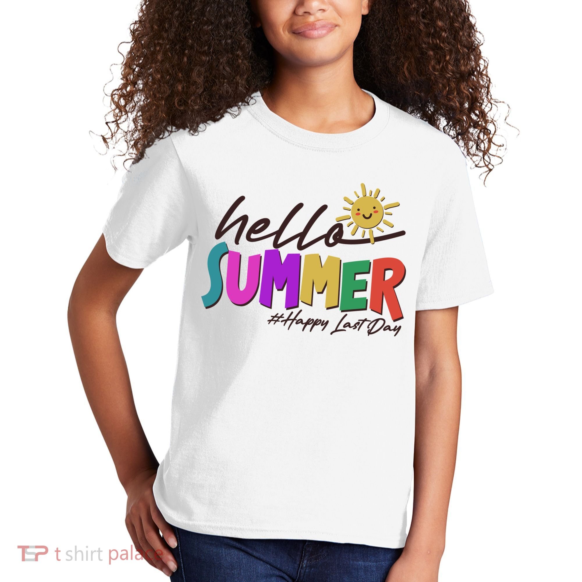 Cute Hello Summer #Happy Last Day Kids T-Shirt