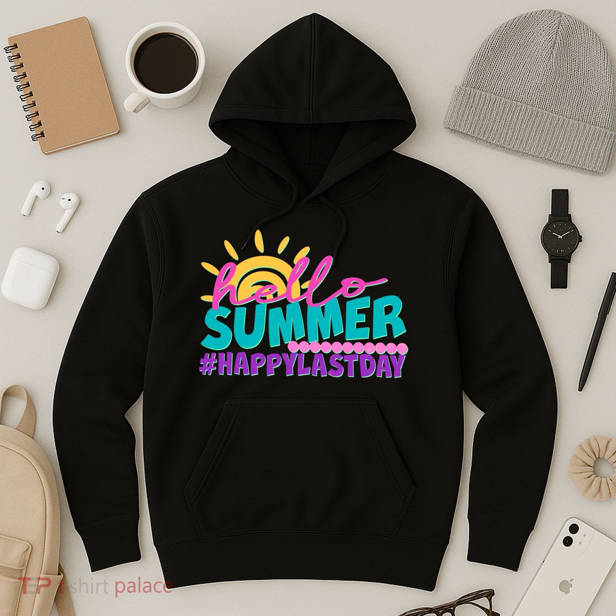 Cute Hello Summer #Happy Last Day Hoodie