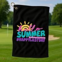 Cute Hello Summer #Happy Last Day Golf Towel thumb 1