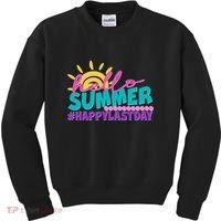 Cute Hello Summer #Happy Last Day Kids Sweatshirt thumb 0