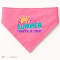 Cute Hello Summer #Happy Last Day USA-Made Doggie Bandana thumb 0