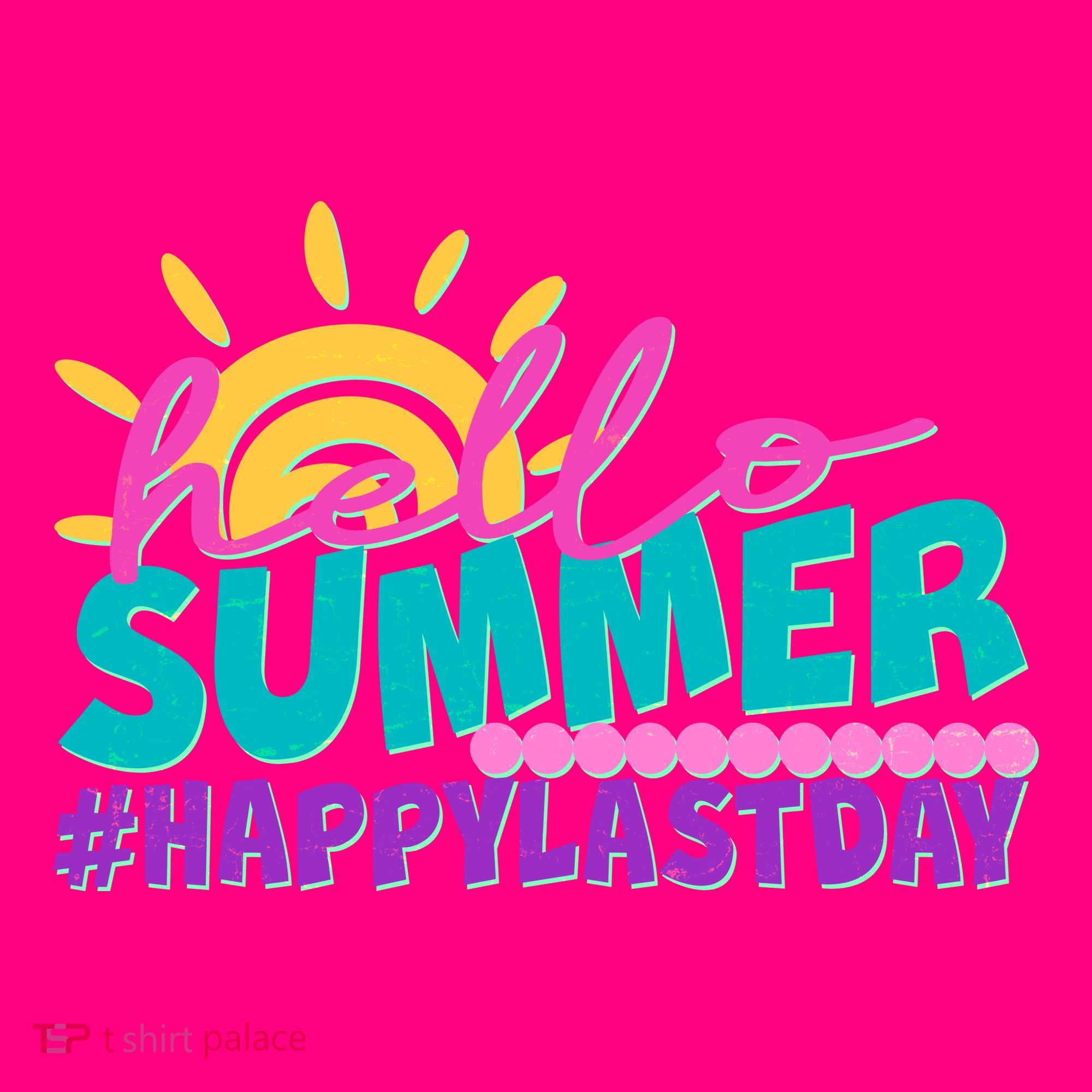 Cute Hello Summer #Happy Last Day Button