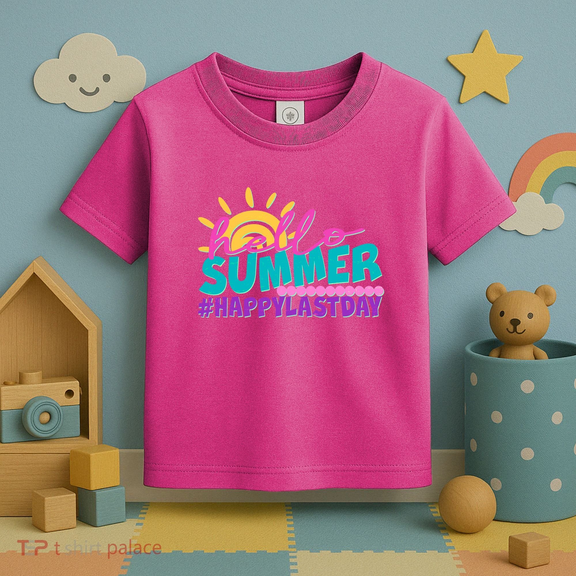 Cute Hello Summer #Happy Last Day Toddler T-Shirt