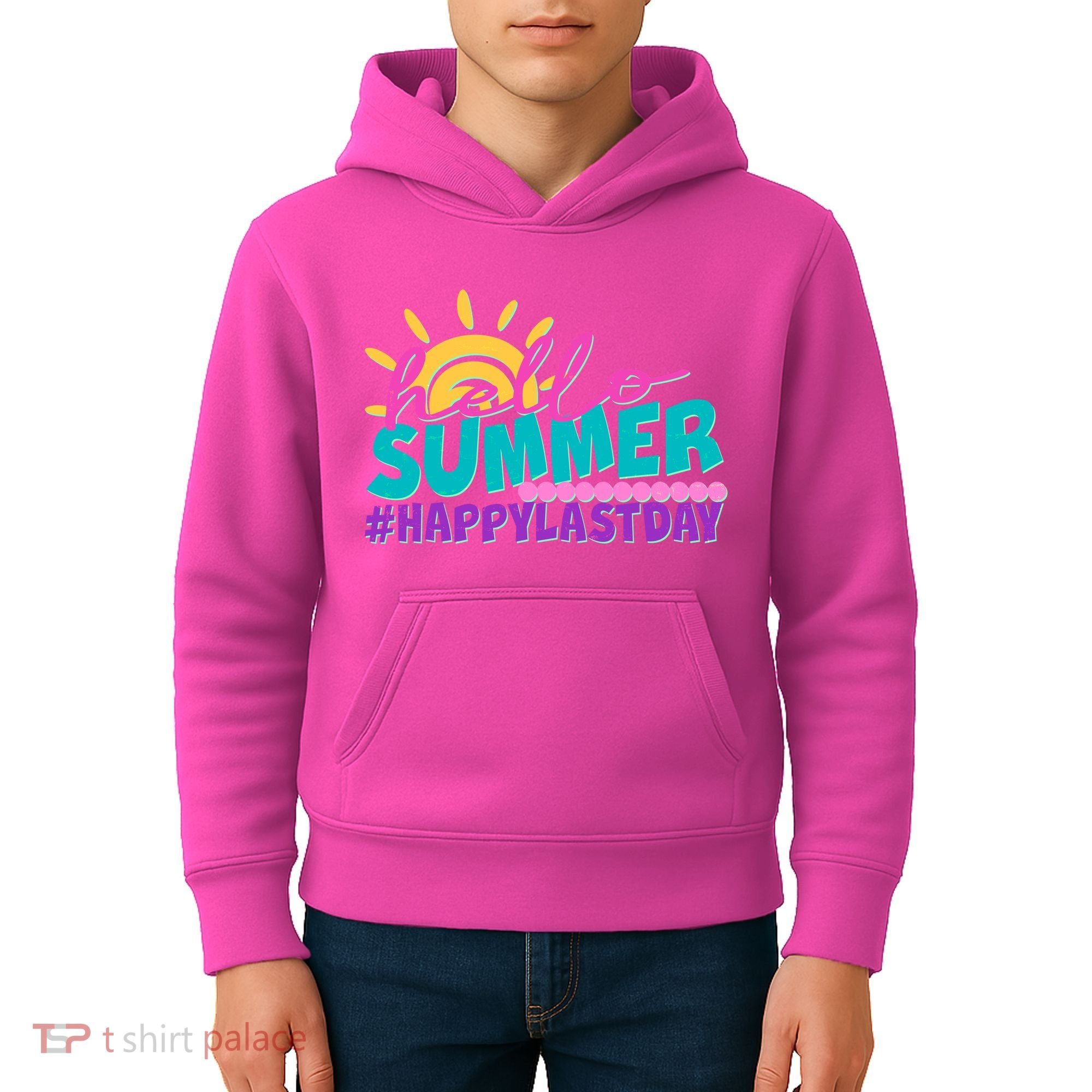 Cute Hello Summer #Happy Last Day Kids Hoodie