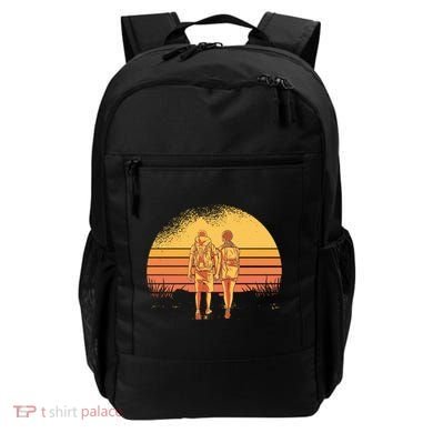 Couple Hiking Sunset Backpack