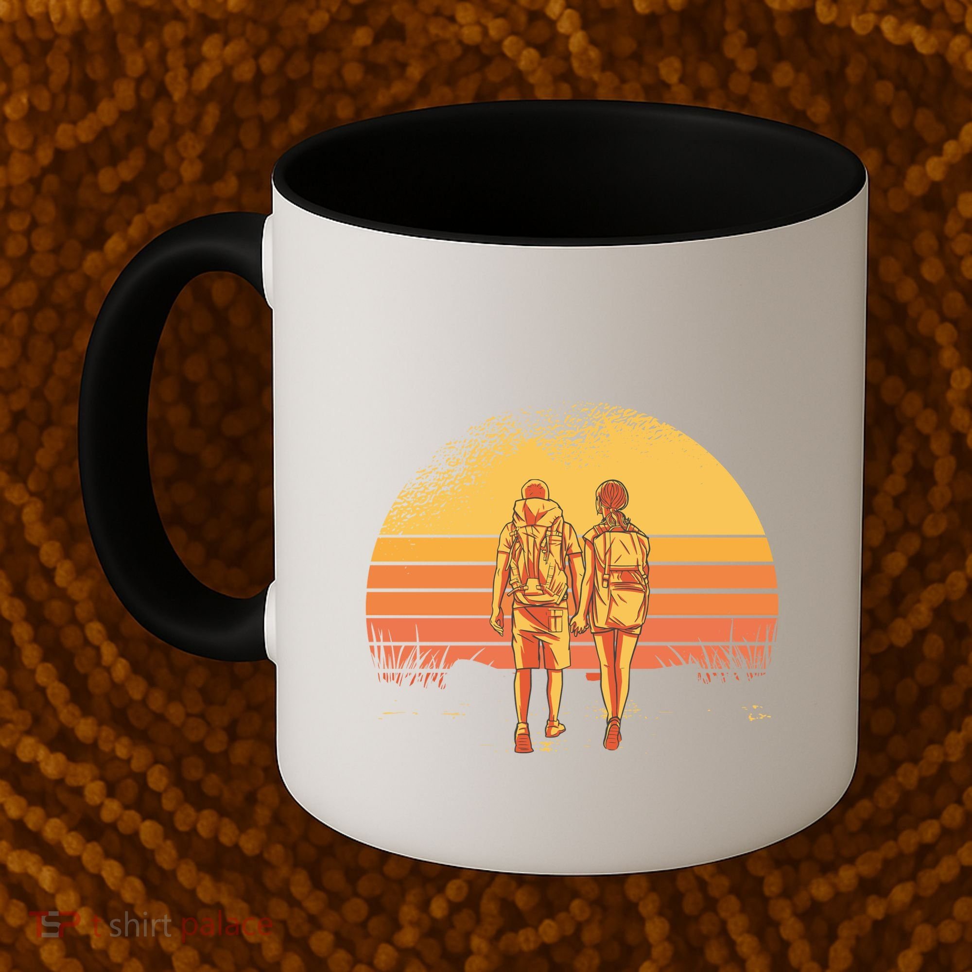 Couple Hiking Sunset Coffee Mug