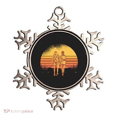 Couple Hiking Sunset Ornament